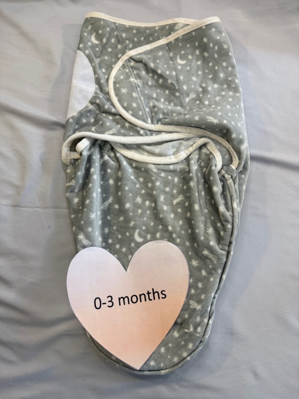 aden + anais Grey Star & Moon Swaddle Sleep Sack. Soft velour
